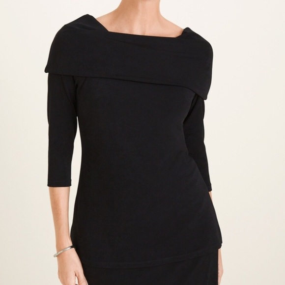 Chicos Travelers Classic Women Sz 00 US 0/2 Red 3/4 Sleeves Three-Way Tunic Top - Picture 12 of 12